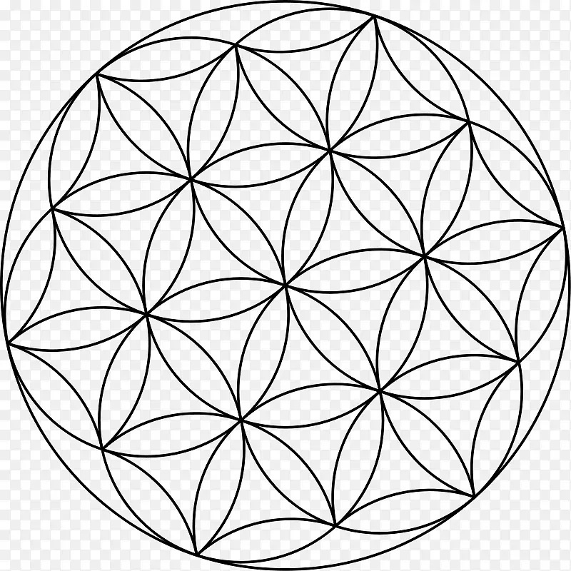 重叠圆圈，网格，神圣几何，剪贴画-花