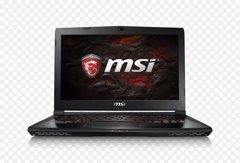 笔记本电脑卡比湖Nvidia GeForce GTX 1050 ti MSI英特尔核心i7-膝上型电脑