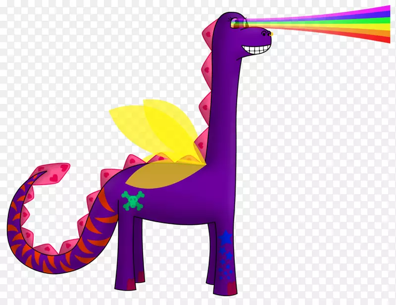 彩虹激光恐龙粉紫色彩虹