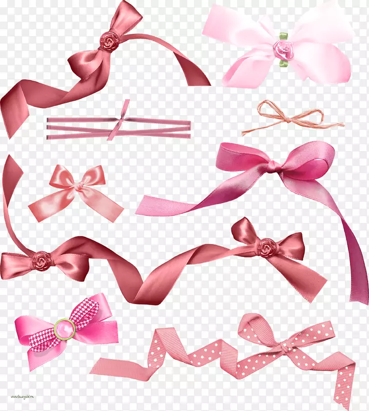 发带领结粉红色m字形丝带