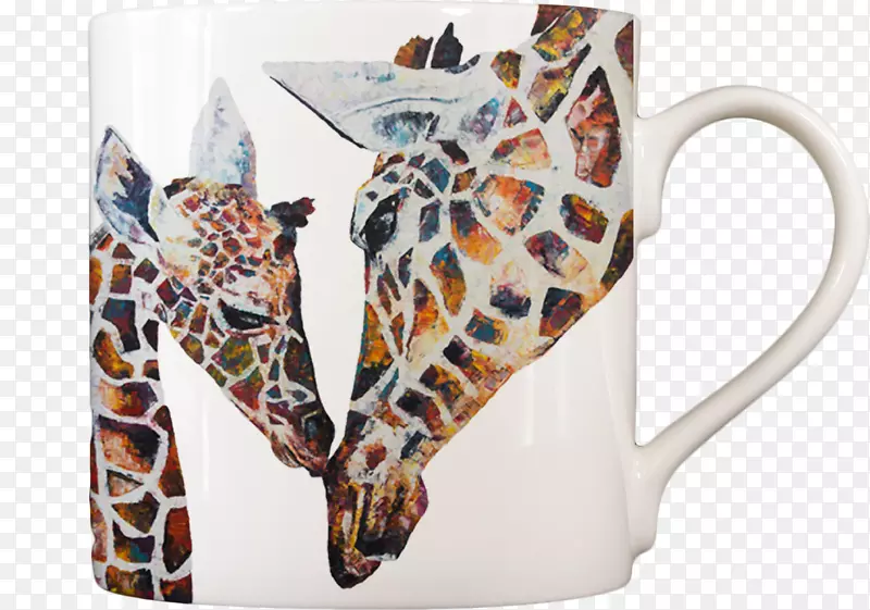 咖啡杯长颈鹿骨瓷杯