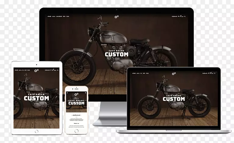 WordPress网页设计摩托车创意-咖啡厅9赛车手