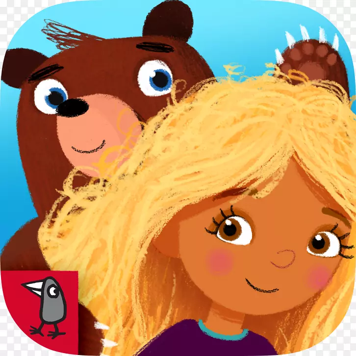 金发熊和三只熊孩子雪白童话-熊