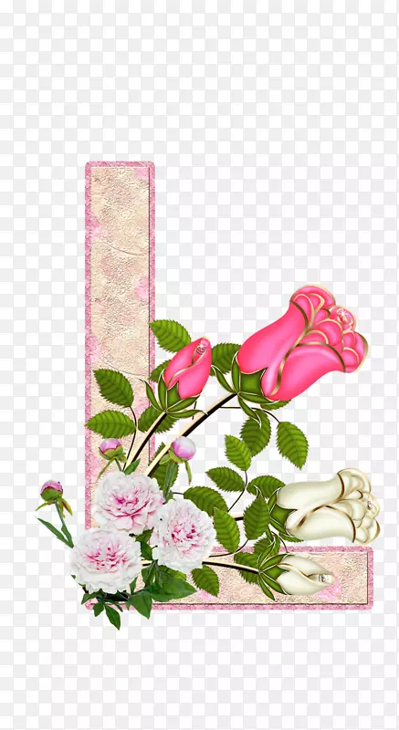 字母花园玫瑰花卉设计