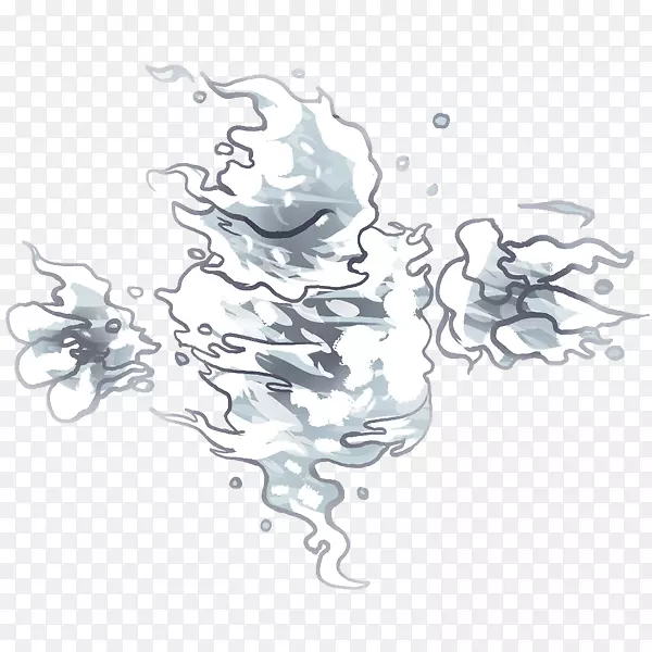 画白色视觉艺术水-水