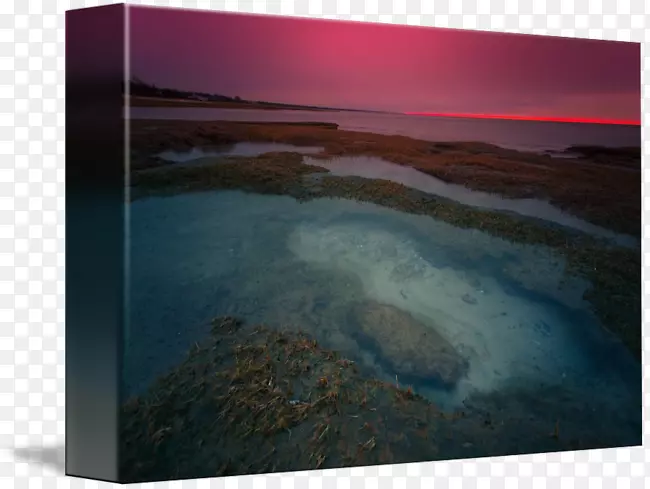 摄影画框海洋地质学.海滩日落