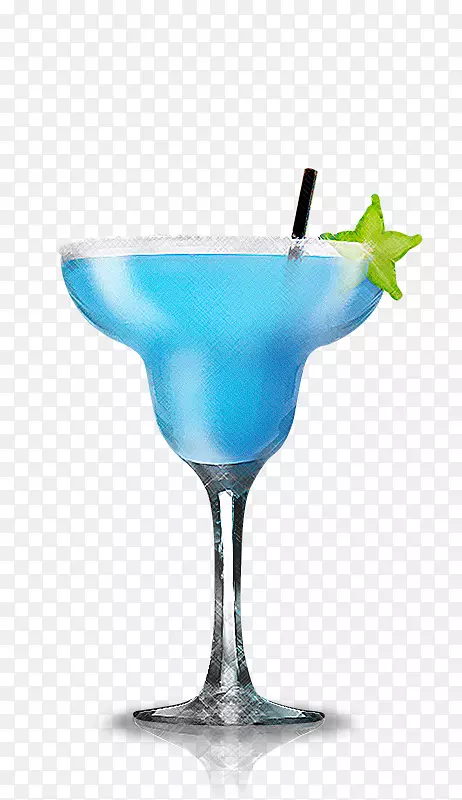 蓝色夏威夷玛格丽塔马提尼鸡尾酒装饰-热带鸡尾酒