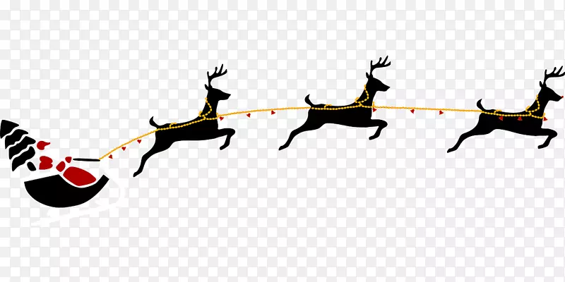 驯鹿圣诞老人圣诞剪贴画-驯鹿