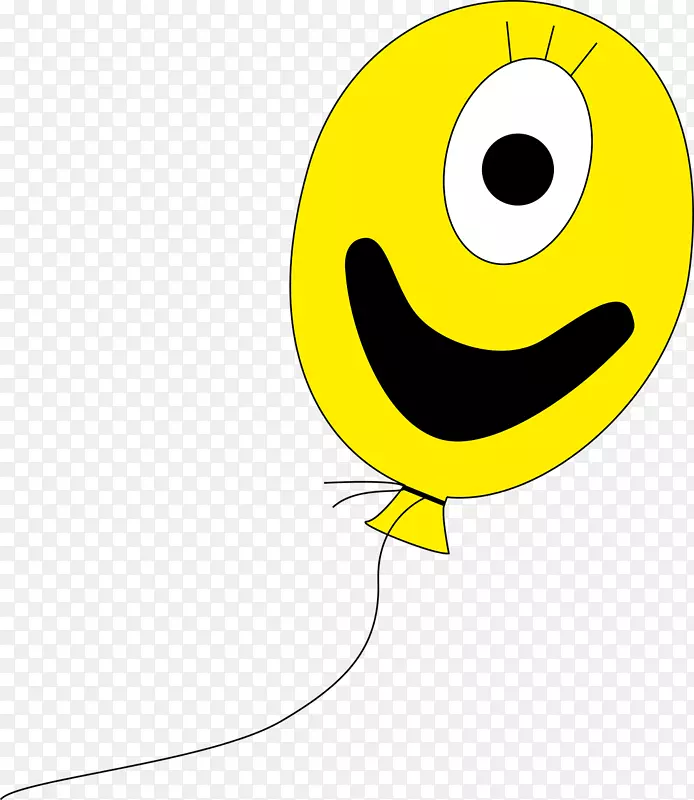 笑脸黄色气球剪贴画-笑脸