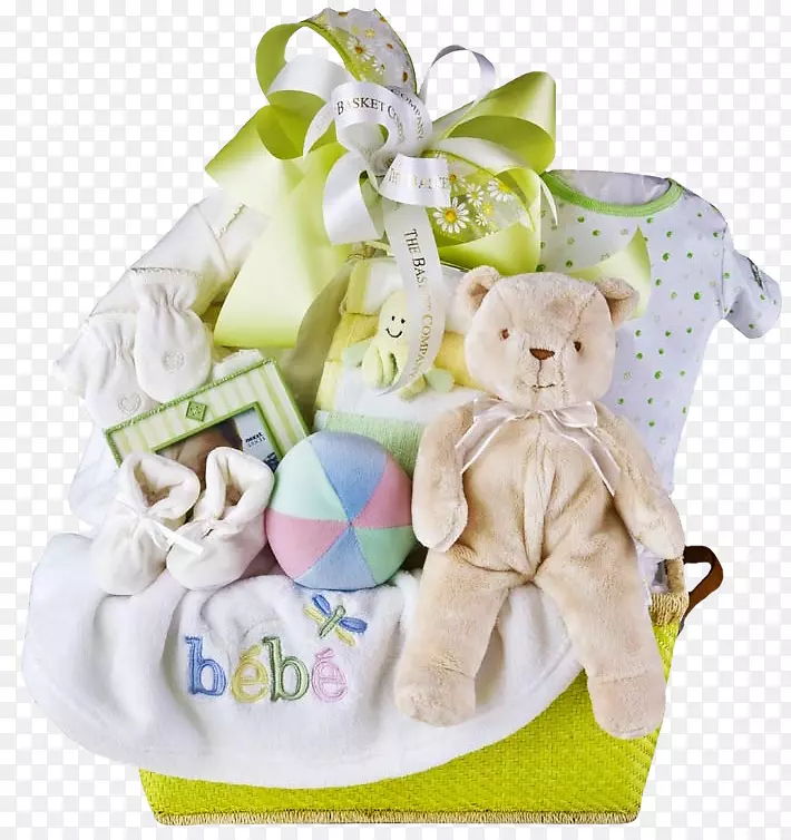 食品礼品篮，篮子，填充动物和可爱的玩具-婴儿篮子