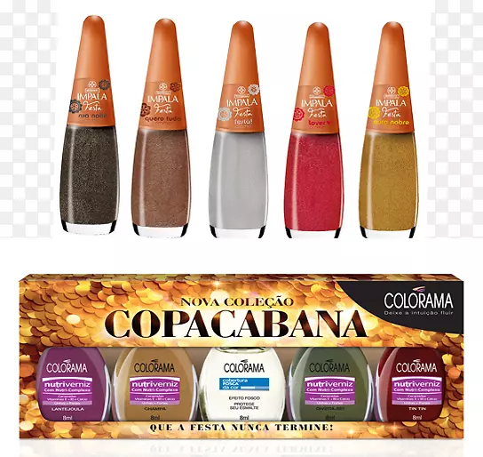 化妆品黑斑羚糖霜和冰味科帕卡巴纳，里约热内卢-指甲油