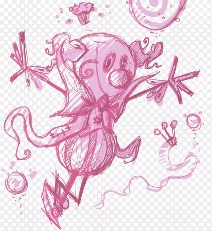 视觉艺术章鱼图形设计素描-仙女魔法