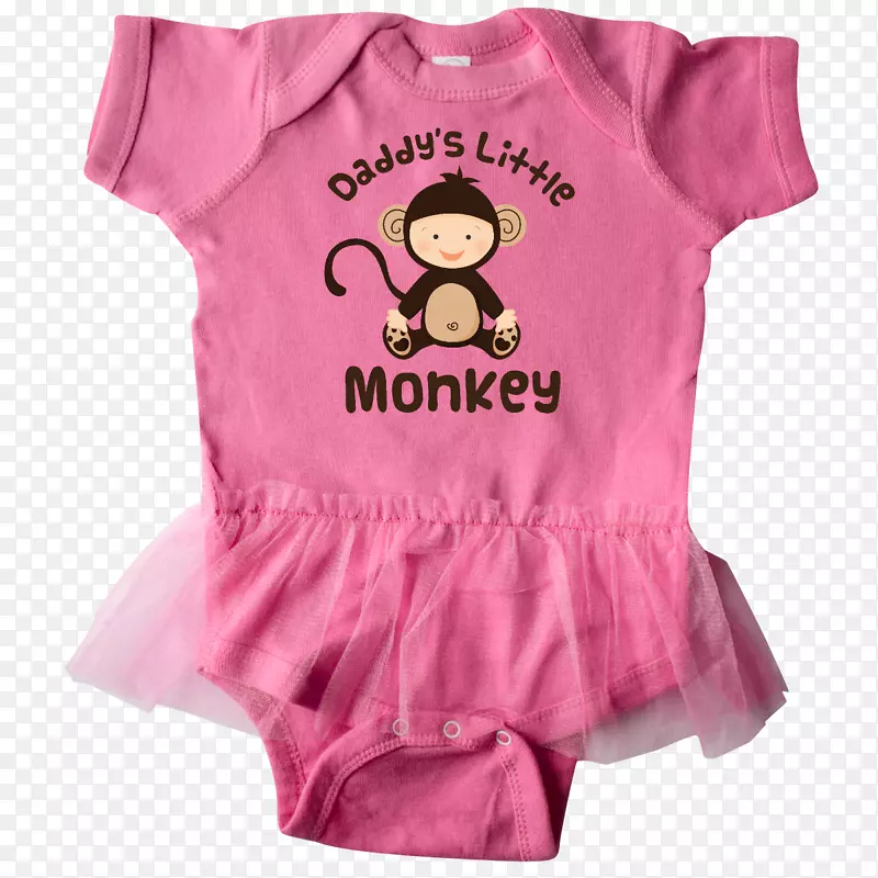 婴儿和幼童一件婴儿t恤爸爸妈妈三只聪明的猴子