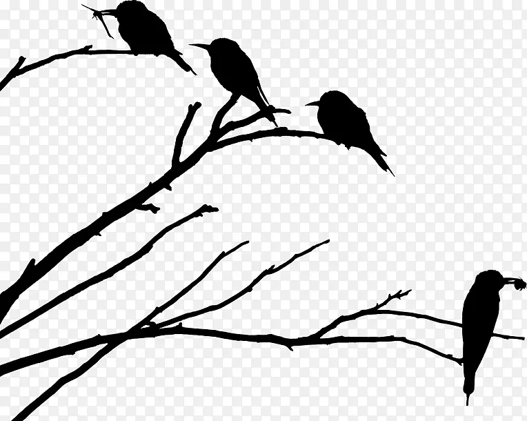 画父亲鸟的轮廓-西卢埃特树