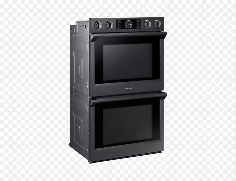 煤气炉烹调范围三星-30“双壁烤箱-黑色不锈钢家电.对流烤箱