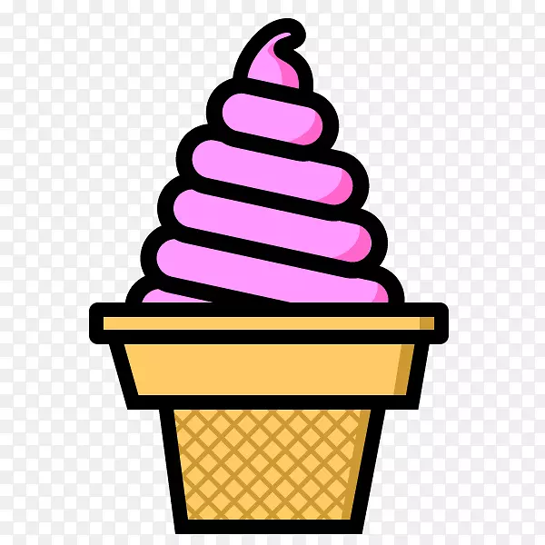 冰淇淋圆锥形软食草莓夹艺术冰淇淋