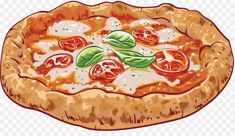 西西里比萨饼食品配方餐厅水彩画比萨饼