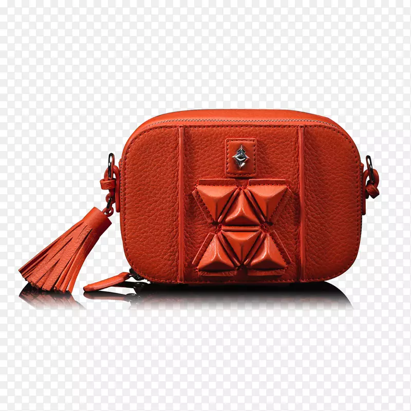 手提包牛皮皮革品牌橙色十字