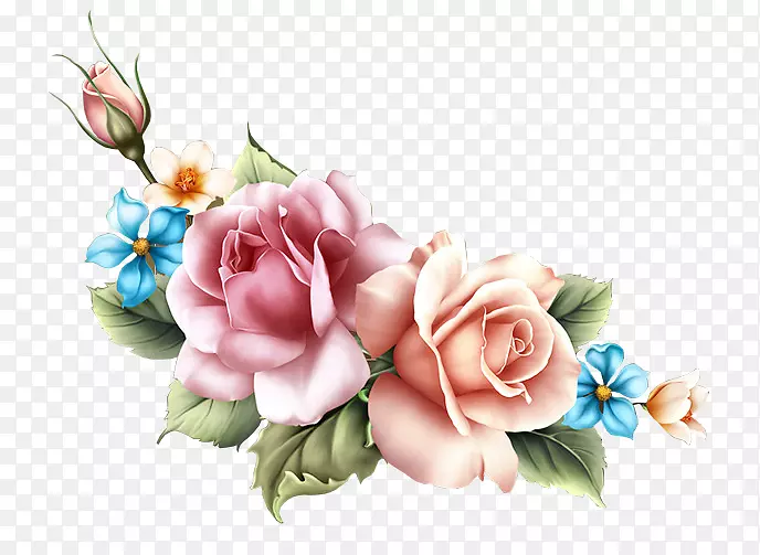 花园玫瑰，花卉图案，花束，问候和便笺卡-花