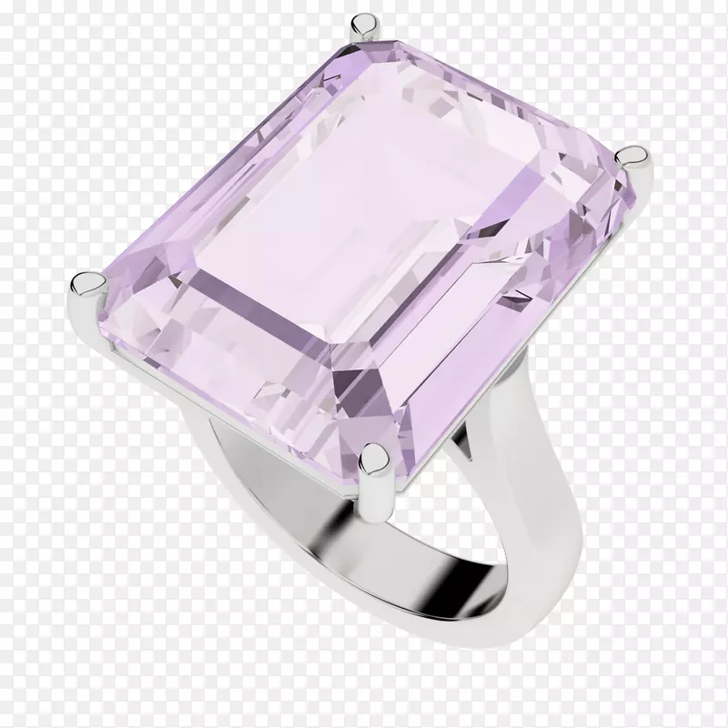 紫水晶环纯银切割环