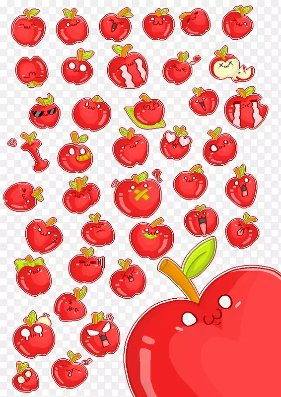 草莓情人节苹果心字体-苹果老师