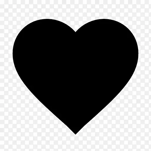 计算机图标心脏符号.黑色形状