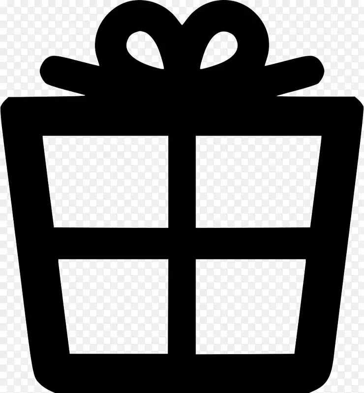 礼品电脑图标剪贴画.黑色礼品盒