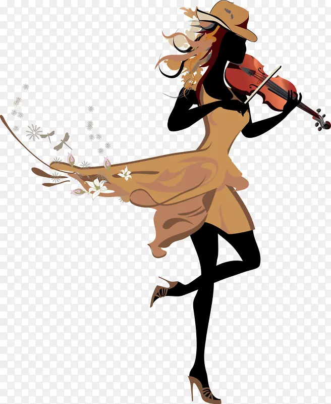 小提琴绘画卡通片艺术-小提琴