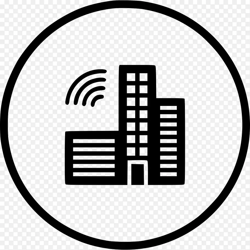 智能城市建筑计算机图标物联网建筑工程建筑