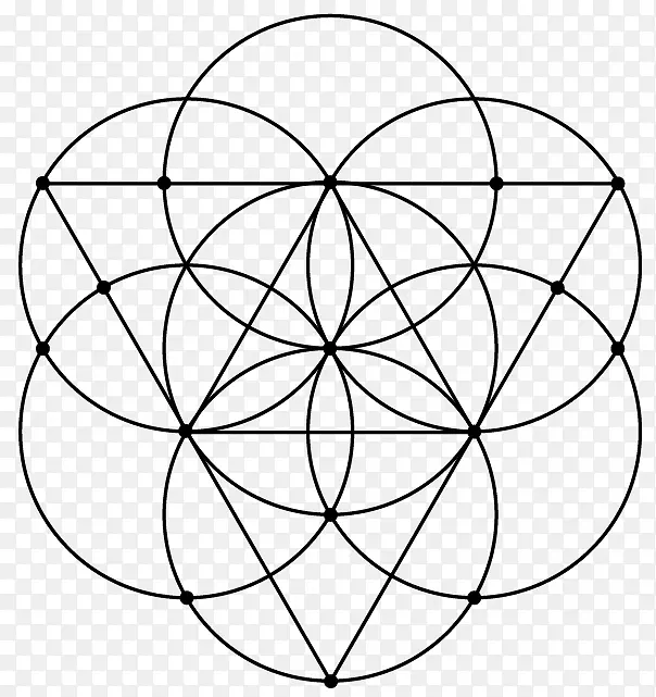 神圣几何学重叠圆网格纹身.神圣几何学