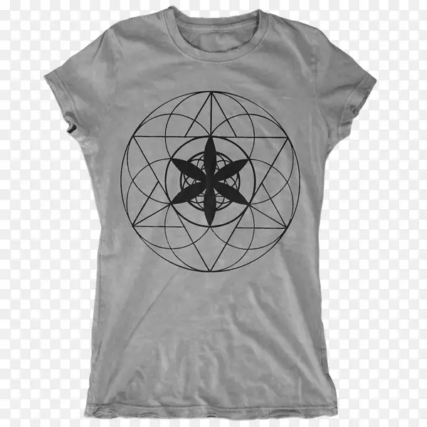 印花t恤上衣套筒-神圣的几何学