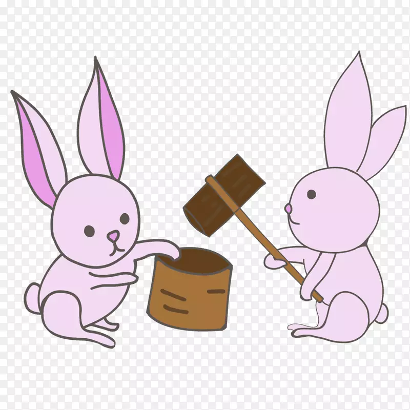 国内兔子复活节兔白夹艺术-兔子