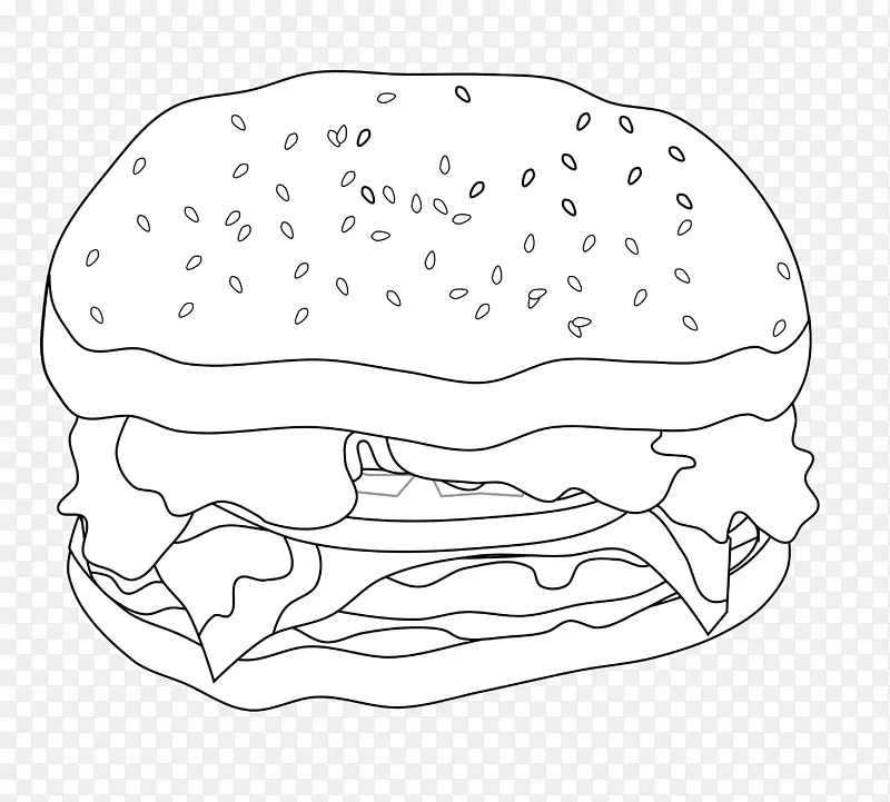 芝士汉堡快餐汉堡炸薯条剪贴画-菜单