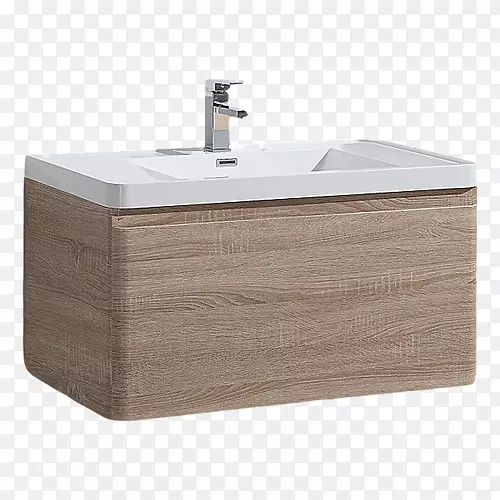 现代浴室橡木水槽抽屉-现代浴室
