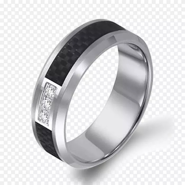 银结婚戒指体首饰.碳化钨