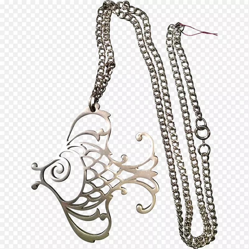 魅力和吊坠项链银芦苇和巴顿链项链