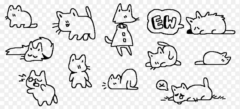涂鸦艺术猫素描-涂鸦线