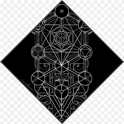 对称线白色黑m图案.神圣几何学