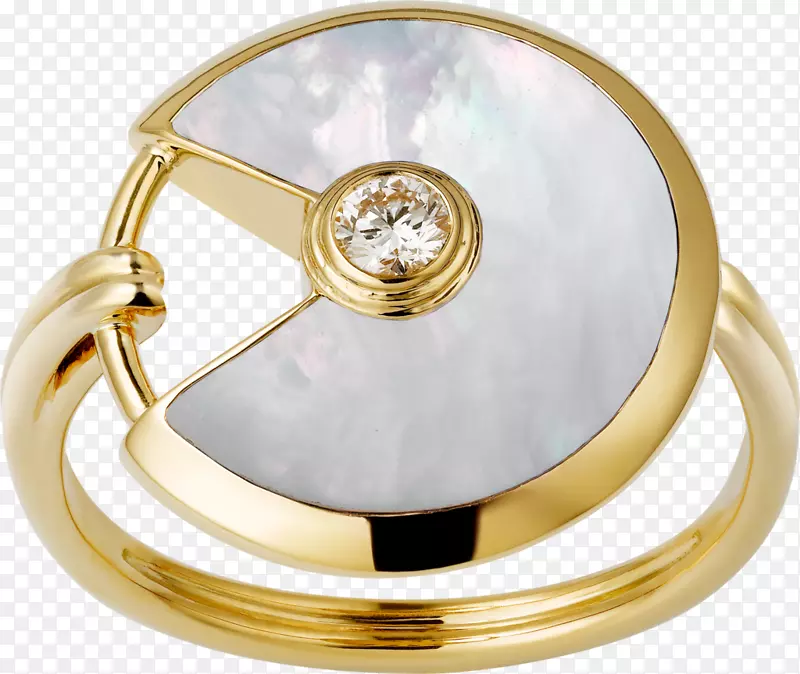 戒指卡地亚珠宝彩色金护身符戒指