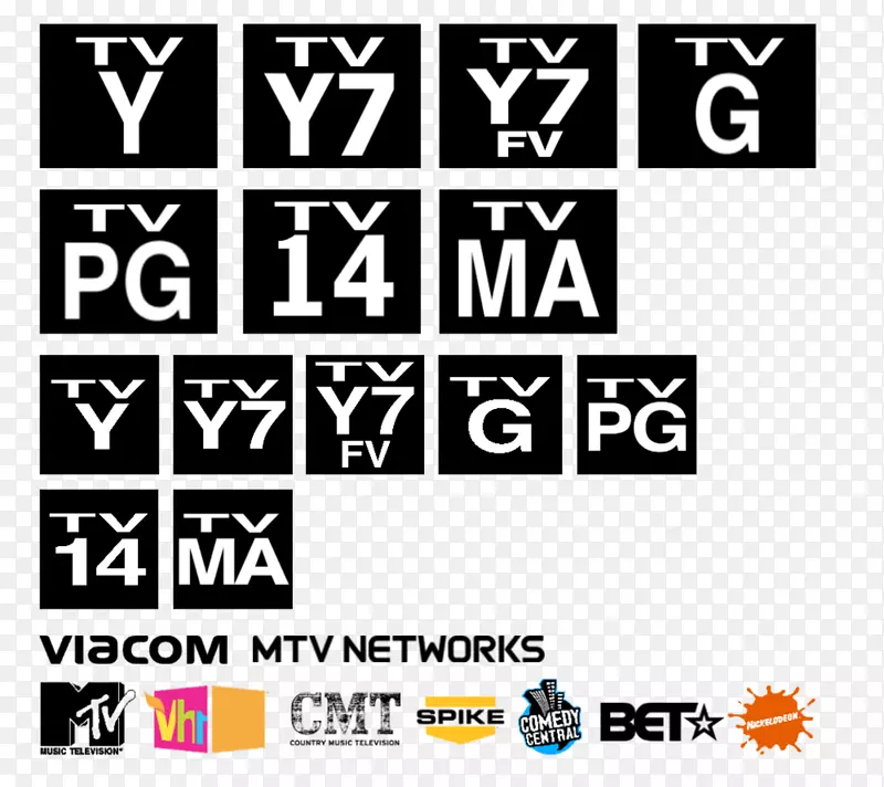 Viacom媒体网络电视内容评分系统mtv徽标电视-电视顶部视图
