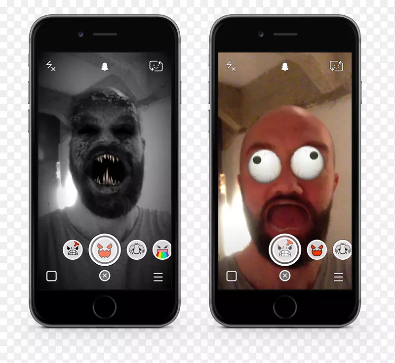 Smartphone Snapchat移动电话Snapchat公司。笑脸-智能手机