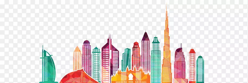 迪拜建筑轮廓-迪拜天际线