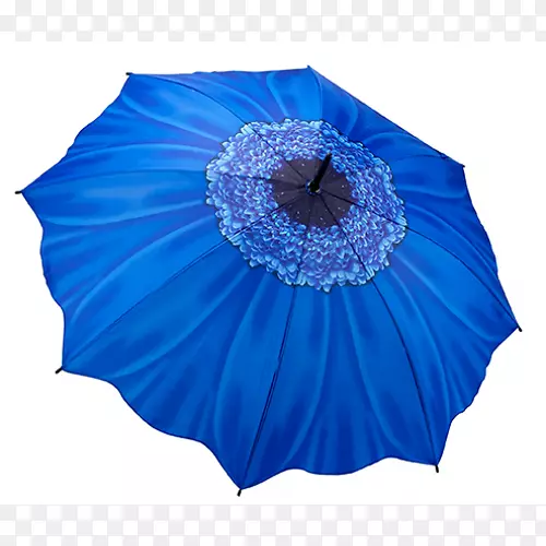 伞冠花瓣蓝色雏菊花卉图案-伞