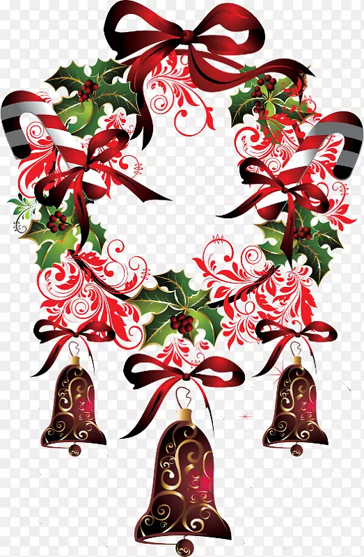 圣诞树花环圣诞装饰花卉设计圣诞树