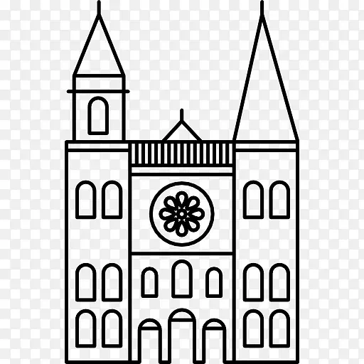 夏特雷斯大教堂纪念碑电脑图标剪辑艺术-大教堂