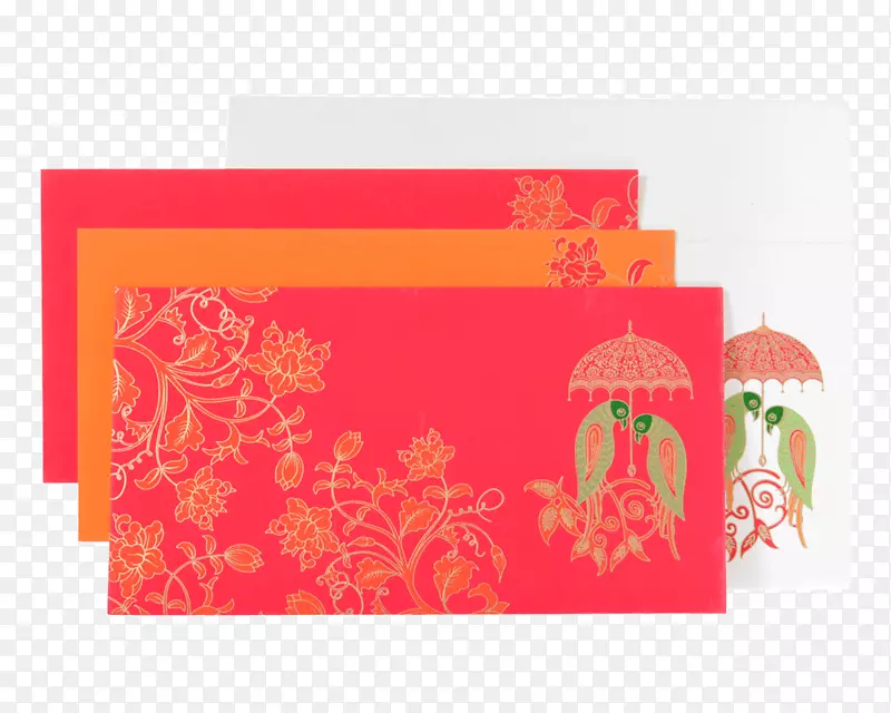 纸制贺卡和便条卡结婚请柬信封矩形-印度结婚卡片