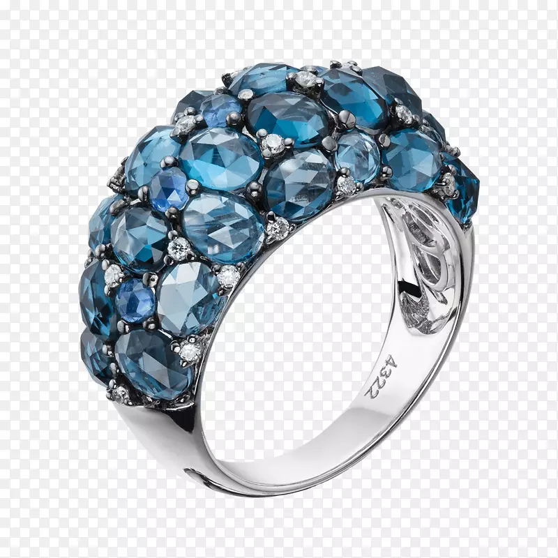 蓝宝石珠宝结婚戒指