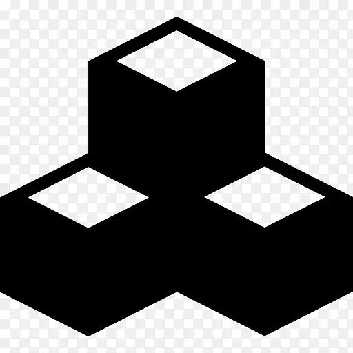 立方体形状对称计算机图标线立方体