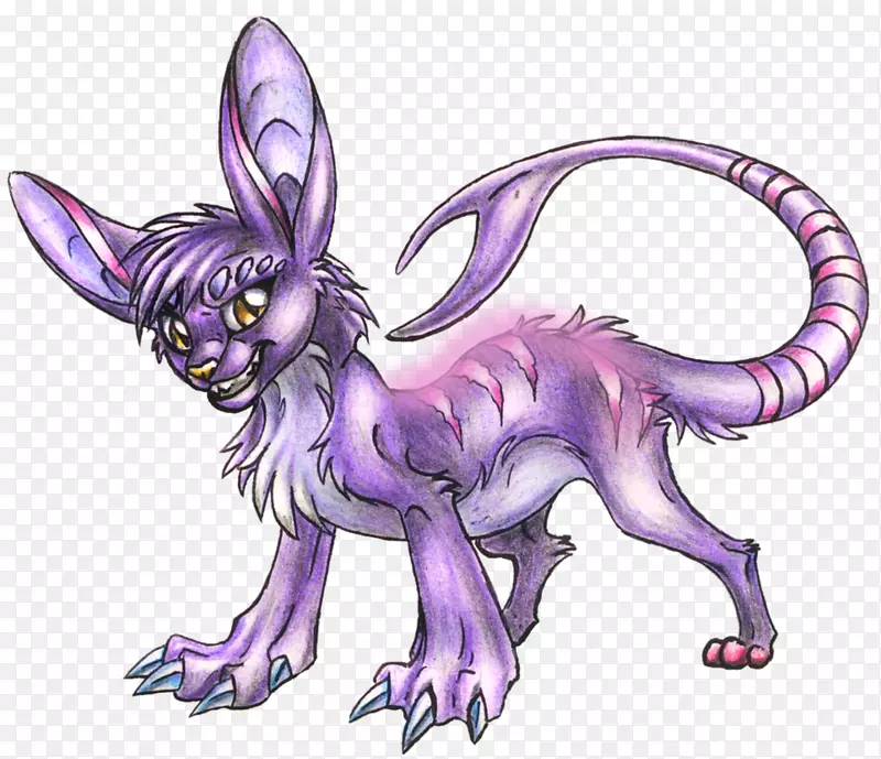 画卡通猫科类紫色蝎子