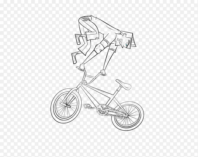 自行车车轮自行车传动部分自行车框架草图自行车